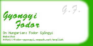gyongyi fodor business card