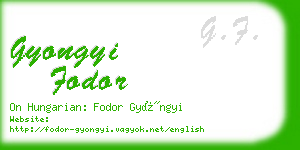 gyongyi fodor business card